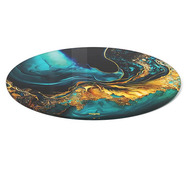 Стол Sheffilton SHT-TU34-P/TT32 80 СТЕКЛО/МДФ черный/королевский синий - Вид 3