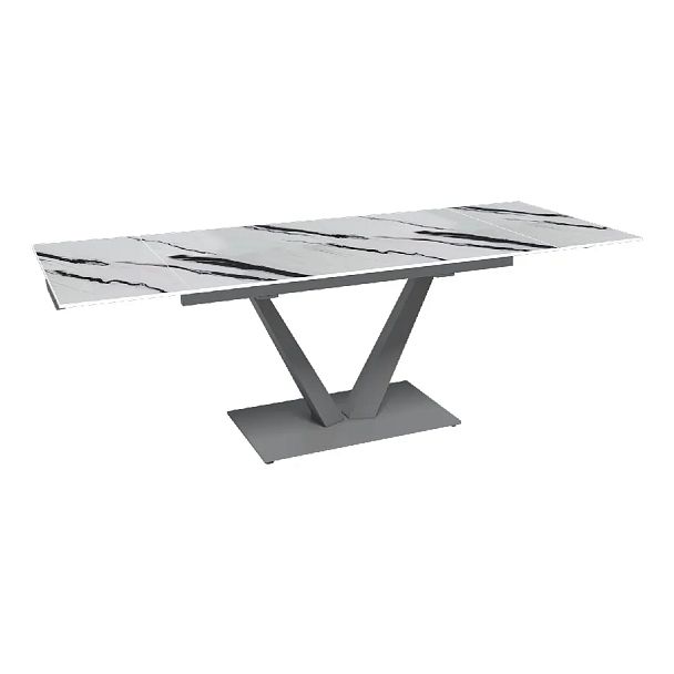 Стол раскладной Malibu (140+40+40), керамика глянцевая Panda White - Вид 5