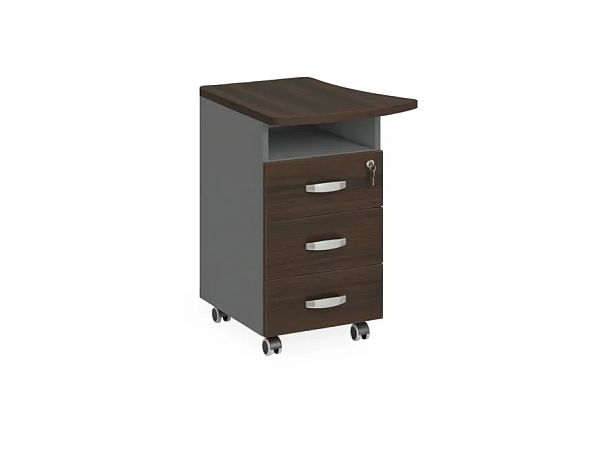 БЕРЛИН / BERLIN Тумба приставная левая 530х600х740 Венге/Серый - Вид 1