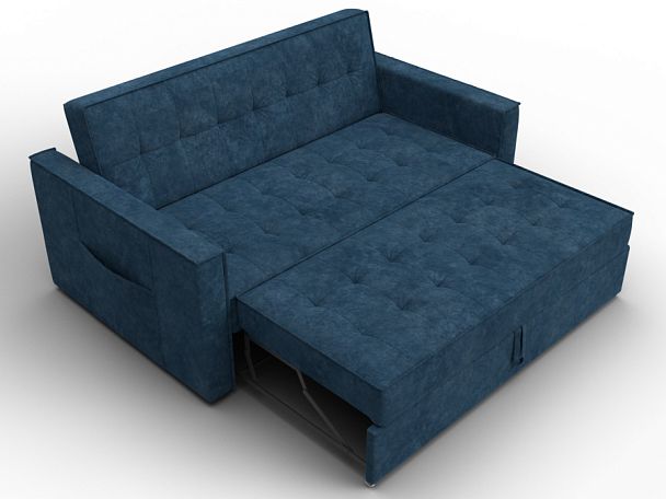 Диван прямой Лига-104 (140) Велюр синий - Вид 7
