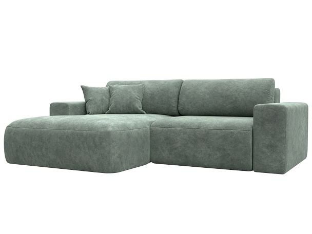 Диван угловой Лига-036 НПБ Классик левый угол Велюр зеленый - Вид 1