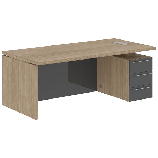 Стол письменный СП-064-25-23(R) Дуб Натуральный/Серый глянец 2000х900х750 KANON - Вид 1