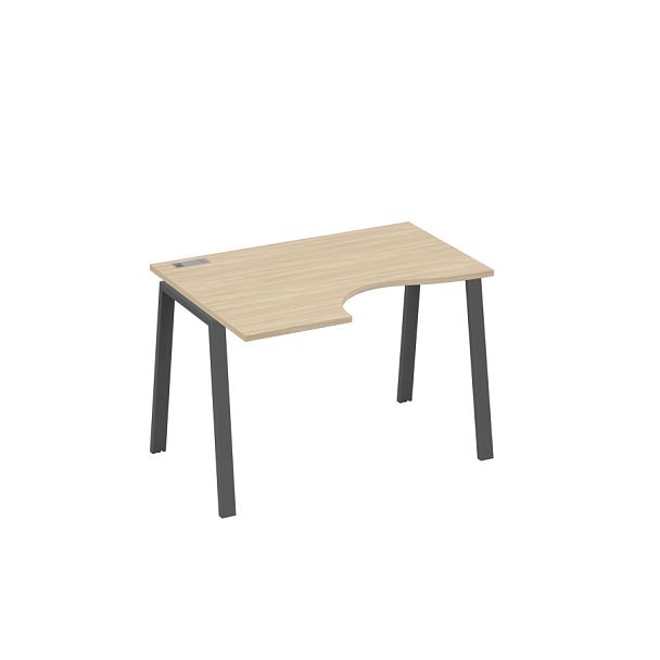 Стол эргономичный левый "Классика" на металлокаркасе TRE A4 А4 Б3 041 БП дуб скандинавский / металлокаркас антрацит - Вид 1