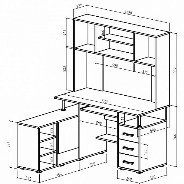 Стол компьютерный Амбер-23 - Вид 2