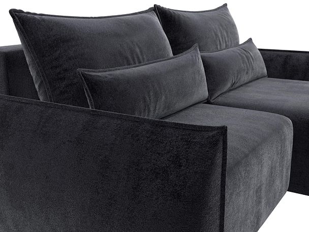 Диван угловой Лига-051 НПБ угол универсальный Велюр серый - Вид 4