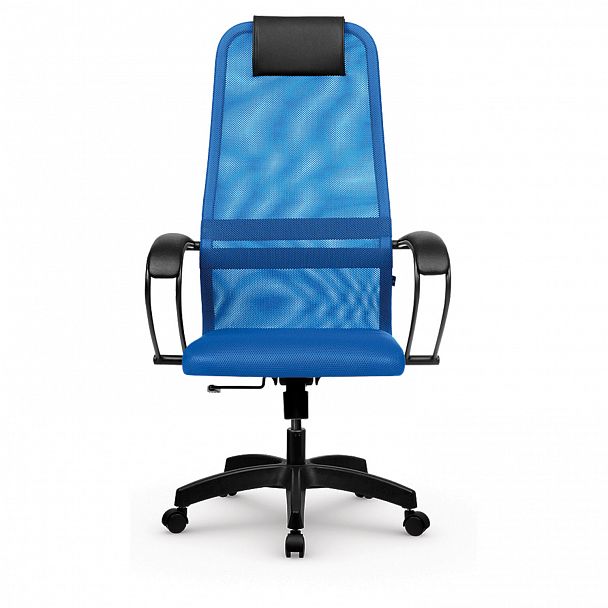 Кресло офисное МЕТТА "SU-B-8" пластик, ткань-сетка, сиденье мягкое, синее - Вид 5