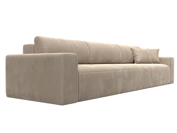 Диван прямой Лига-036 Классик Лонг Велюр бежевый - Вид 3