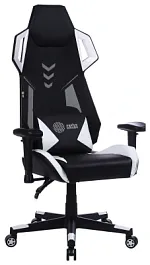 Кресло игровое Cactus Cs-Chr-090 черный/белый экокожа/сетка крестов. нейлон - Фото предпросмотра