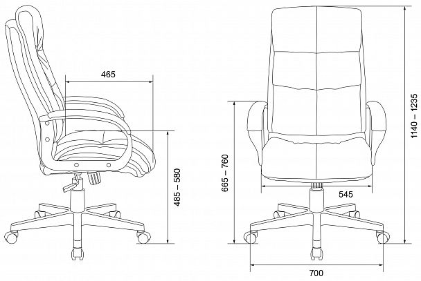 Кресло руководителя CH-824 песочный Light-21 крестовина пластик - Вид 6