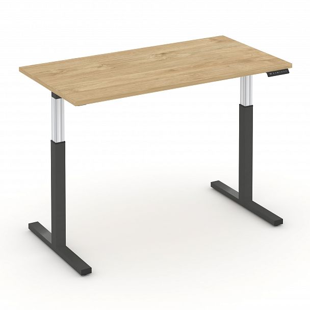Стол электроподъемный "MOVE UP" MV.SE-3.7 Антрацит металл /  Тиквуд Светлый - Вид 2
