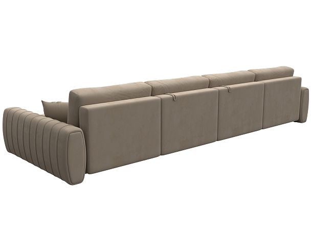 Диван П-образный Лига-057 НПБ Лонг Велюр бежевый - Вид 5