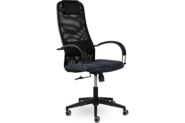 Кресло СН-601 Соло спинка сетка/сиденье ткань, крестовина пластик "Кресла для персонала"  ТК-002587001443 черный - Вид 1