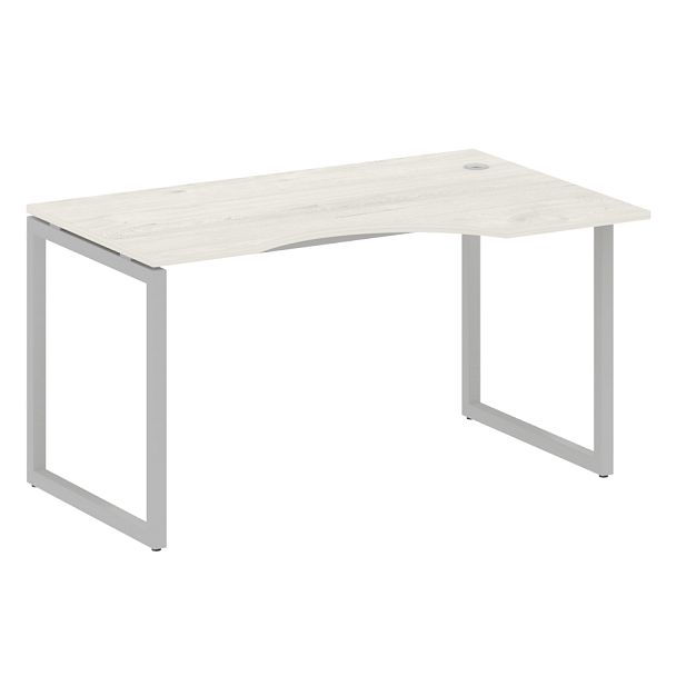 Metal System Quattro Стол криволинейный правый на О-образном м/к 40БО.СА-2 (R) Дуб наварра/Серый металл 1400*900*750 - Вид 1