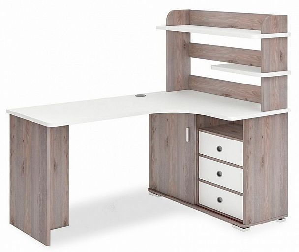 Стол компьютерный Домино СР-165 Белый/Нельсон правый - Вид 1