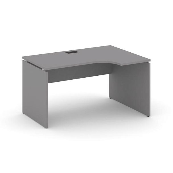 Стайл Проджект Стол рабочий эргономичный SN-D.SPA-021(R) Серый Пепел/Черный Заглушка 1380*800/980*75 - Вид 1