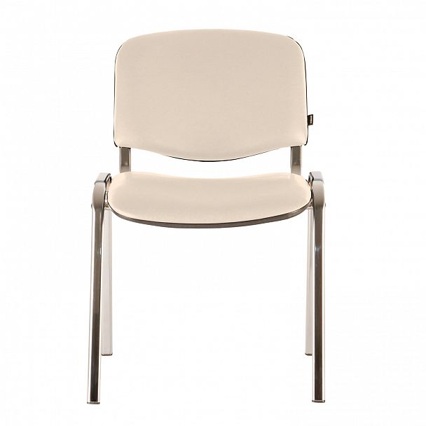 Стул для персонала и посетителей BRABIX "Iso CF-001", хромированный каркас, кожзам бежевый, 531425, стопируемый - Вид 3