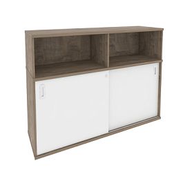 Onix Шкаф-купе приставной/опорный O.SHKO-2.7 T Тиквуд темный/Белый бриллиант 1475*432*1120 - Фото предпросмотра