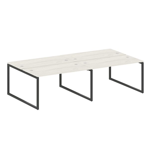 Metal System Quattro Р. ст. на 4 раб. места на О-образном м/к 40БО.СМ-4.3 Дуб наварра/Антрацит металл 2800*1475*750 - Вид 1