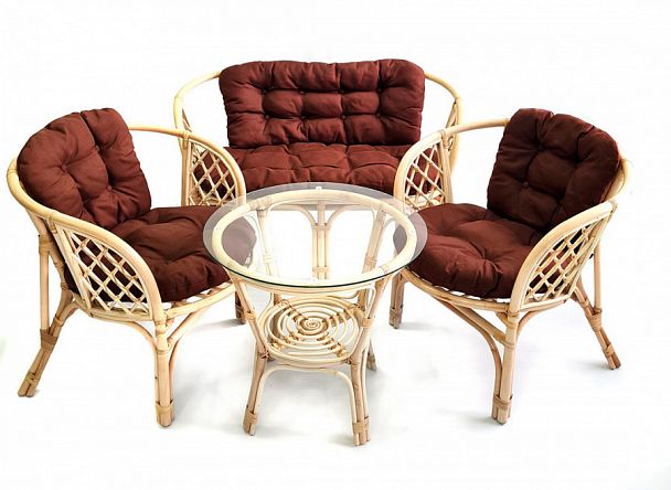 Комплект Багама с диваном, подушки коричневые обычные твил - Вид 1