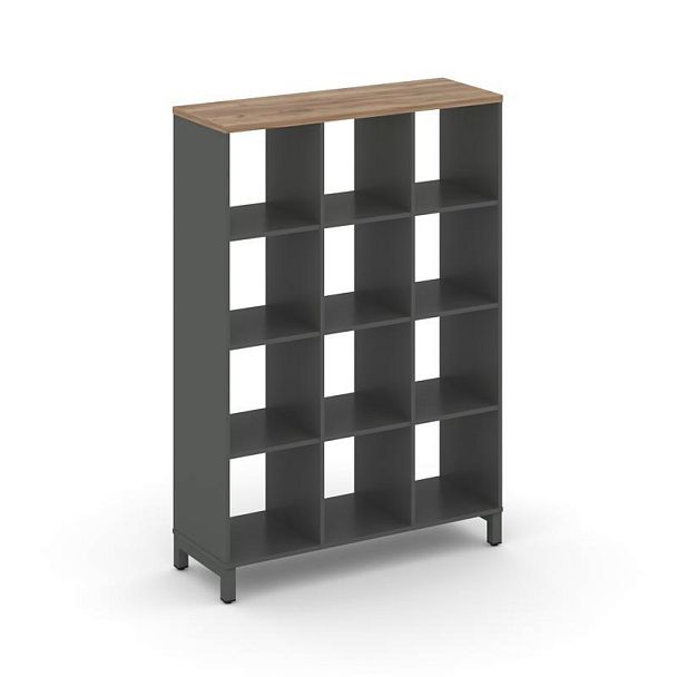 Style Project Каркас стеллажа 4 яр. SN.KS-430 Антрацит/Дуб Табак/Металл Антрацит 1121*400*1615 - Вид 1