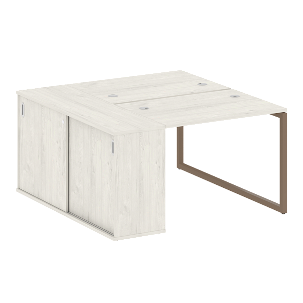 Metal System Quattro Р. ст. с шкафом-купе на О-образном м/к 40БО.РС-СШК-1.1 Т Дуб наварра/Мокко металл 1410*1475*750 - Вид 1