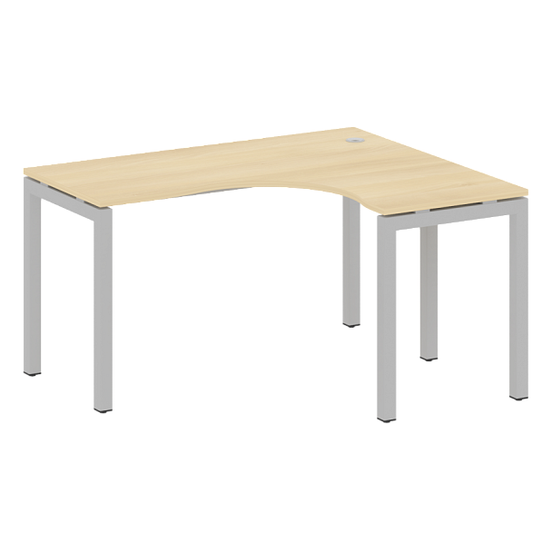 Metal System Quattro Стол криволинейный правый на П-образном м/к 50БП.СА-3 (R) Акация/Серый металл 1400*1200*750 - Вид 1