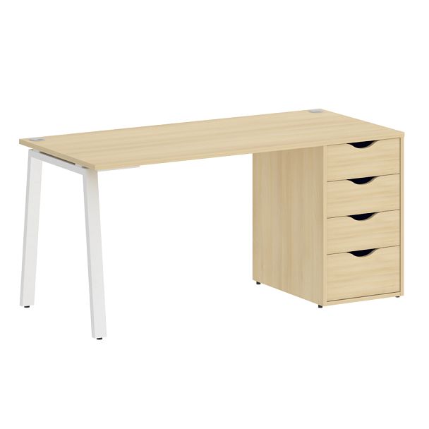Home Office Стол письменный VR.SP-3-158.4.A Акация/Белый металл 1580*720*750 - Вид 1