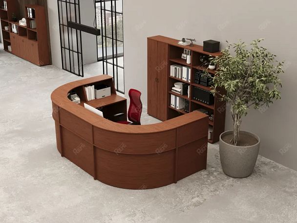 ЛАЙТ / LIGHT RLG068-9x7 Блок ресепшн с полкой 90x70x125 Орех Итальянский - Вид 5