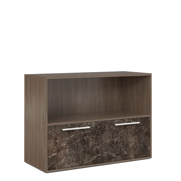 Шкаф низкий с горизонтальной нишей B-tone 106,4x45x78 дуб урбан бетон темный - Вид 1