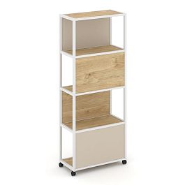Shelf Mobile Стеллаж 5 уровней 1 секция VR.LT-STK-504.12 Тиквуд Светлый/Металл Белый/W-04 1200*400*2000 - Фото предпросмотра