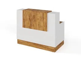 RTD082-140-ME ТАНДЕМ / TANDEM Стойка ресепшн 1-140 1400х700х1200 Таксония медовая - Фото предпросмотра