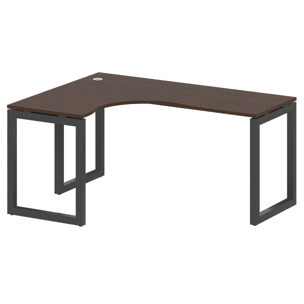 Metal System Quattro Стол криволинейный левый на О-образном м/к 50БО.СА-4 (L) Венге/Антрацит металл 1600*1200*750 - Вид 1