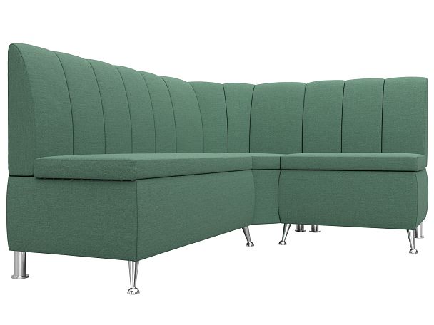 Диван кухонный угловой Кантри правый угол Рогожка зеленый - Вид 3