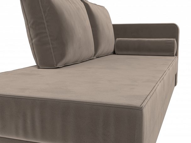 Кушетка Прайм правый (полностью велюр коричневый) - Вид 4