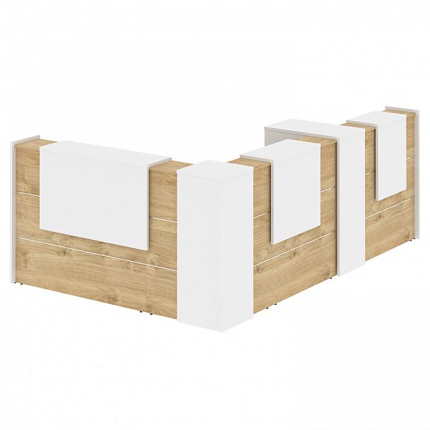 Ресепшн Г-образный "Onix" O.R-K-30 тиквуд светлый/белый - Вид 2