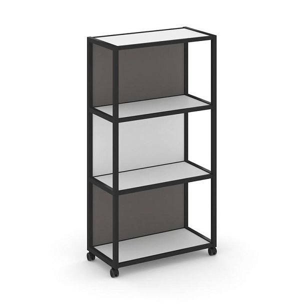 Shelf Mobile Стеллаж 4 уровня 1 секция VR.LT-STK-404.10 Белый Бриллиант/Металл Черный/W-26 1000*400*1523 - Вид 1