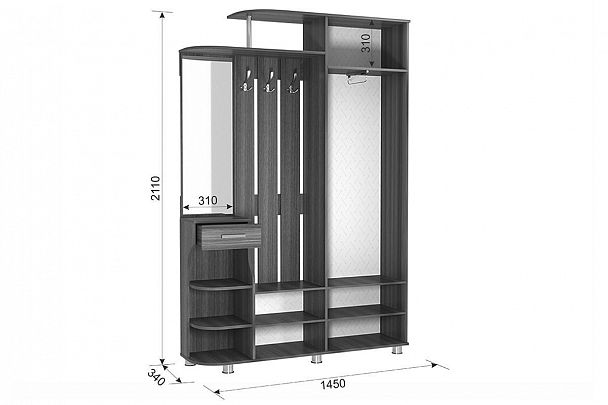 Прихожая Барселона-2 PR-0017.1544 дуб сонома - Вид 3