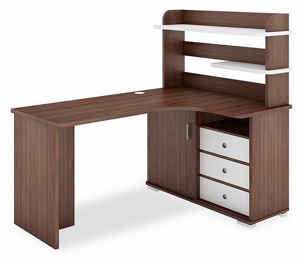 Стол компьютерный Домино СР-165 Белый/Шамони правый - Вид 1