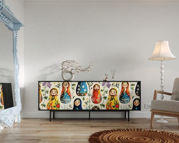 Комод с четыремя дверками Emerson Матрешки арт EM01/Art04 - Вид 5