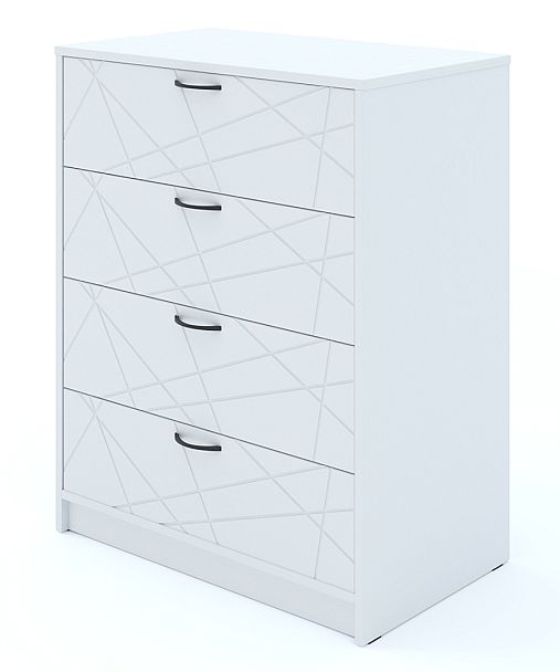 Комод "Комоды  для гостиной"  ПК-ОБИ-КД80Х48Я4/ПЛ-В1-76 белый - Вид 1