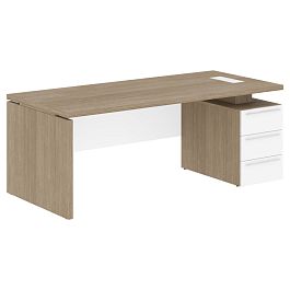 Стол письменный СП-064-25-05(R) Дуб Натуральный/Белый глянец 2000х900х750 KANON - Фото предпросмотра