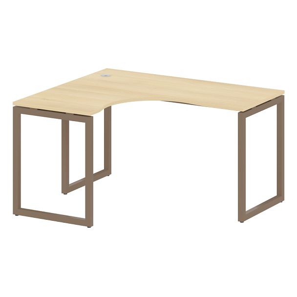 Metal System Quattro Стол криволинейный левый на О-образном м/к 40БО.СА-3 (L) Акация/Мокко металл 1400*1200*750 - Вид 1
