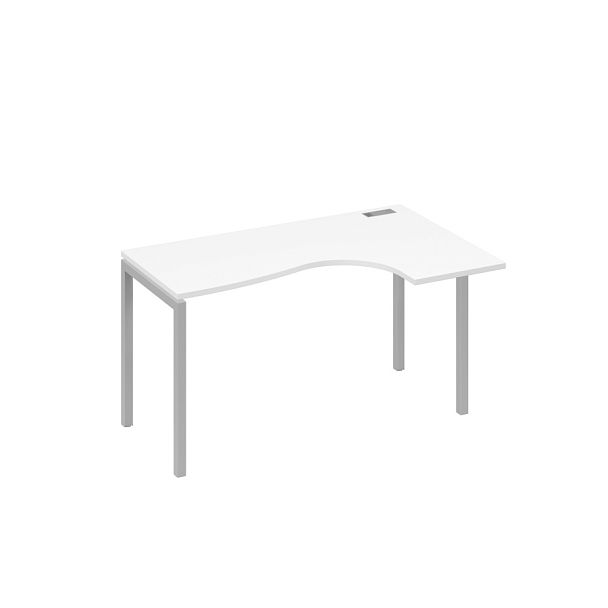 Стол эргономичный правый "Классика" на металлокаркасе DUE A4 А4 Б2 034 БП белый премиум / металлокаркас серый - Вид 1