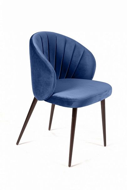 Стул Mont Blanc, бархат синий 29 / черный конус - Вид 1