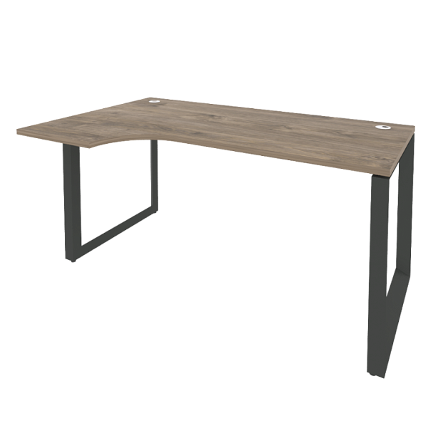 Onix Стол эргономичный левый на О-образном м/к O.MO-SA-1 (L) Тиквуд темный/Антрацит металл 1580*980*750 (720/460) - Вид 1