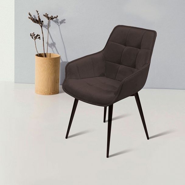 Стул с подлокотниками Capri, бархат антрацит 14 / опора конус - Вид 1