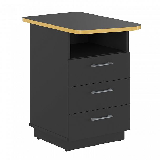 Тумба "Skilll" SFLC-3D.2 антрацит/желтый - Вид 1