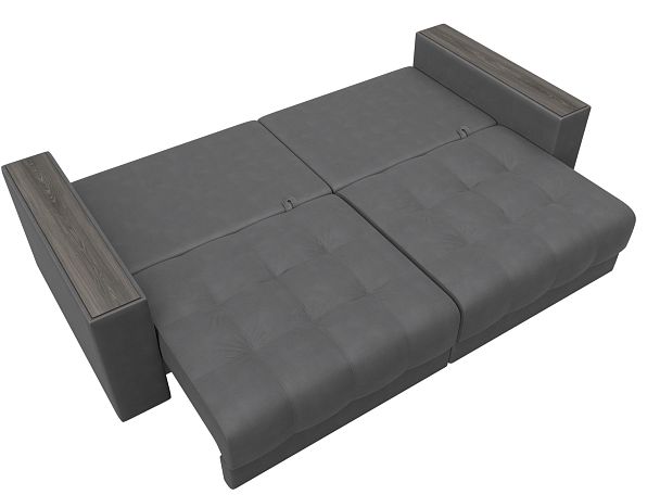 Диван прямой с декором Лига-049 НПБ Замша серый - Вид 10