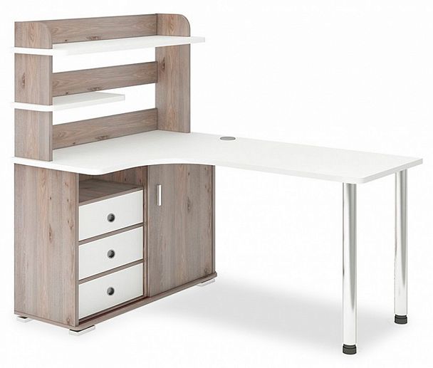 Стол компьютерный Домино СР-165М Белый/Нельсон левый - Вид 1