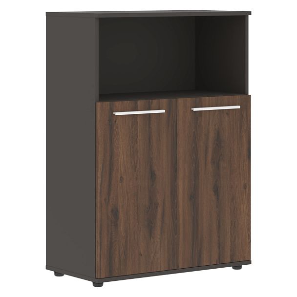 Шкаф средний широкий EMCS 85.3 Дуб Денвер тёмный/Белый/Мокко 852х430х1199 EDIS - Вид 1